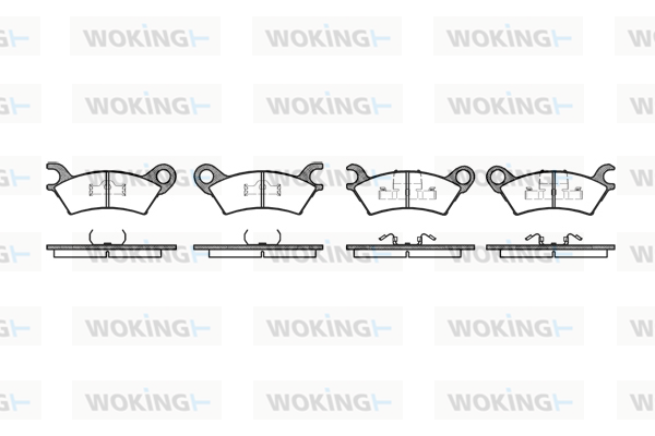 комплект спирачно феродо, дискови спирачки WOKING              