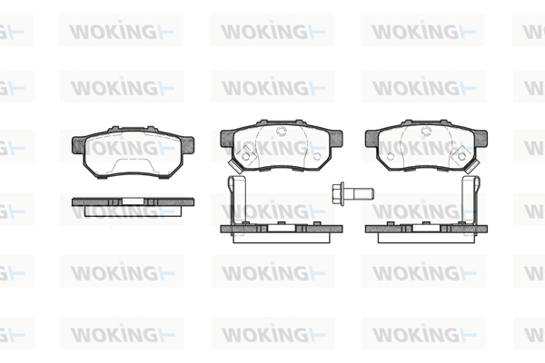 комплект спирачно феродо, дискови спирачки WOKING              