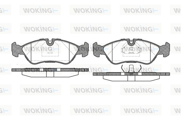 комплект спирачно феродо, дискови спирачки WOKING              
