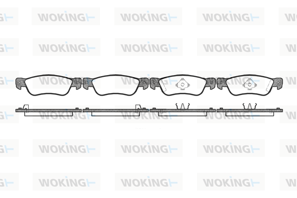 комплект спирачно феродо, дискови спирачки WOKING              