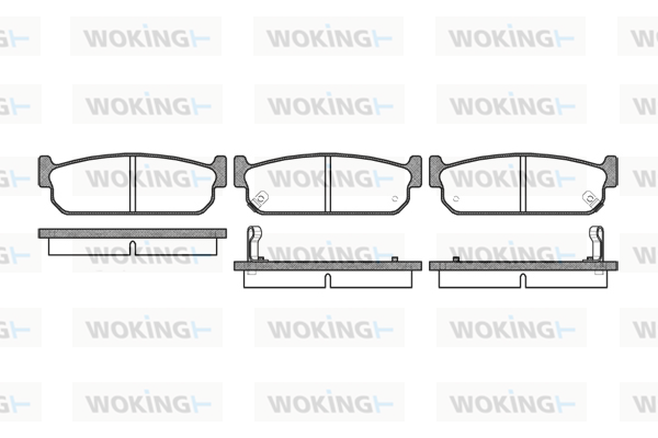 комплект спирачно феродо, дискови спирачки WOKING              