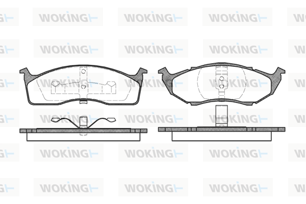 комплект спирачно феродо, дискови спирачки WOKING              