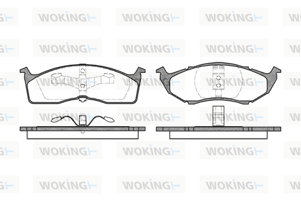 комплект спирачно феродо, дискови спирачки WOKING              