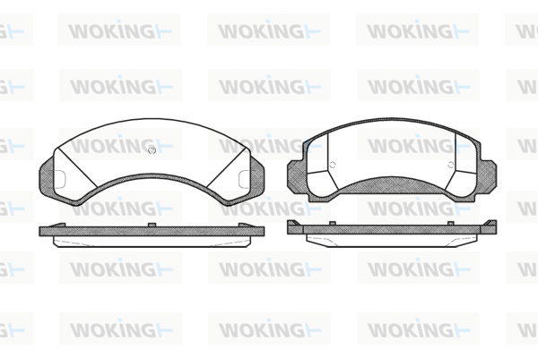 комплект спирачно феродо, дискови спирачки WOKING              