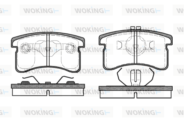 комплект спирачно феродо, дискови спирачки WOKING              