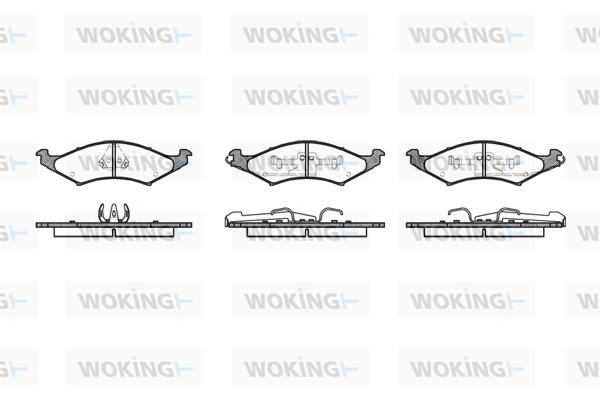 комплект спирачно феродо, дискови спирачки WOKING              