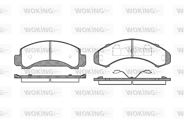 комплект спирачно феродо, дискови спирачки WOKING              