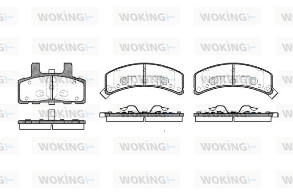 комплект спирачно феродо, дискови спирачки WOKING              