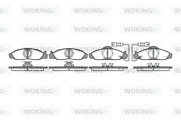 комплект спирачно феродо, дискови спирачки WOKING              