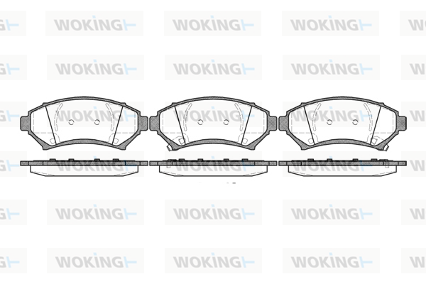 комплект спирачно феродо, дискови спирачки WOKING              