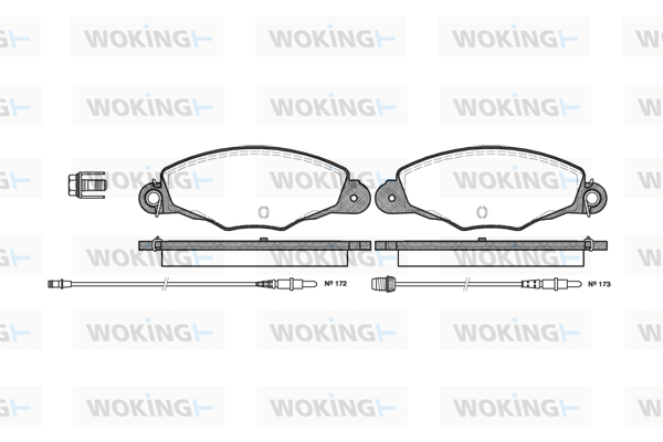 комплект спирачно феродо, дискови спирачки WOKING              