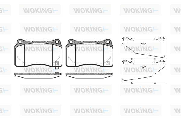 комплект спирачно феродо, дискови спирачки WOKING              