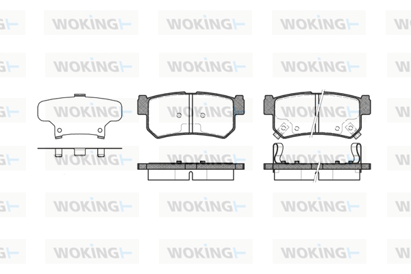 комплект спирачно феродо, дискови спирачки WOKING              