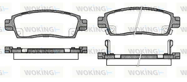 комплект спирачно феродо, дискови спирачки WOKING              