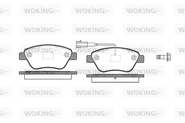 комплект спирачно феродо, дискови спирачки WOKING              