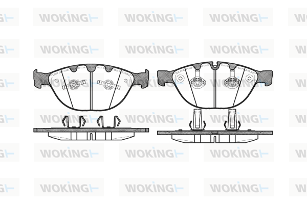 комплект спирачно феродо, дискови спирачки WOKING              