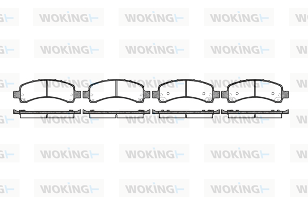 комплект спирачно феродо, дискови спирачки WOKING              