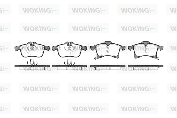 комплект спирачно феродо, дискови спирачки WOKING              