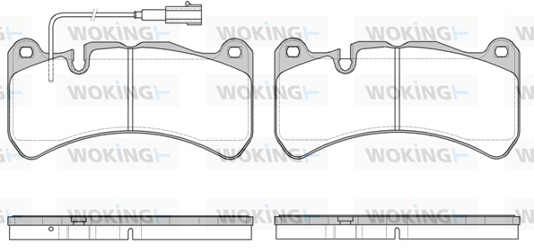 комплект спирачно феродо, дискови спирачки WOKING              