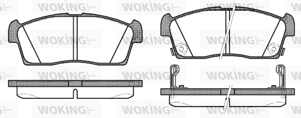 комплект спирачно феродо, дискови спирачки WOKING              