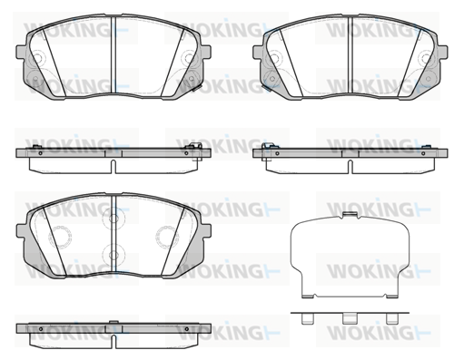 комплект спирачно феродо, дискови спирачки WOKING              
