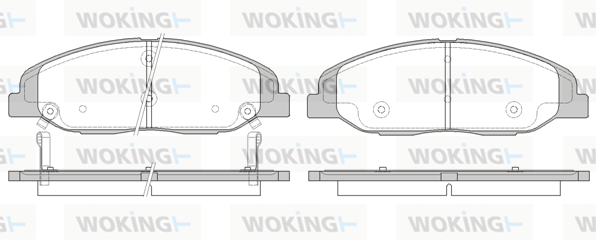 комплект спирачно феродо, дискови спирачки WOKING              