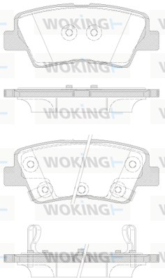 комплект спирачно феродо, дискови спирачки WOKING              