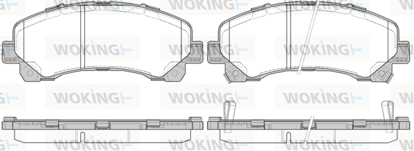 комплект спирачно феродо, дискови спирачки WOKING              