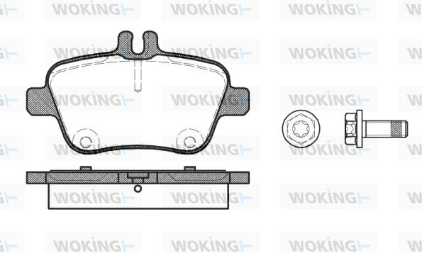 комплект спирачно феродо, дискови спирачки WOKING              