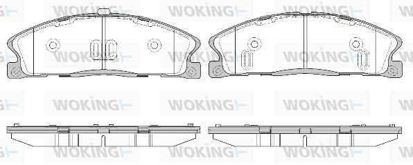 комплект спирачно феродо, дискови спирачки WOKING              
