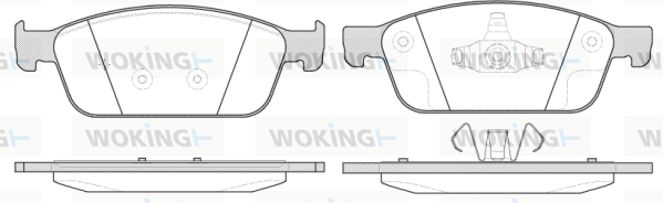 комплект спирачно феродо, дискови спирачки WOKING              