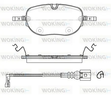 комплект спирачно феродо, дискови спирачки WOKING              