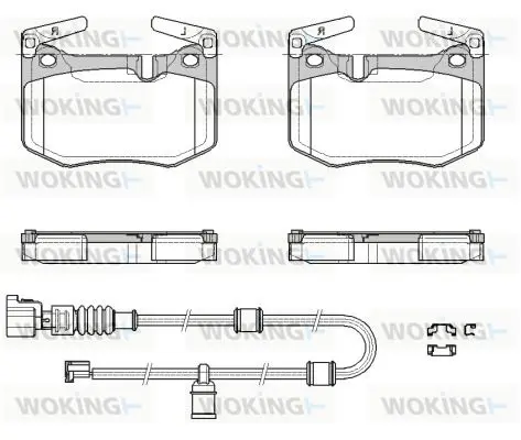 комплект спирачно феродо, дискови спирачки WOKING              