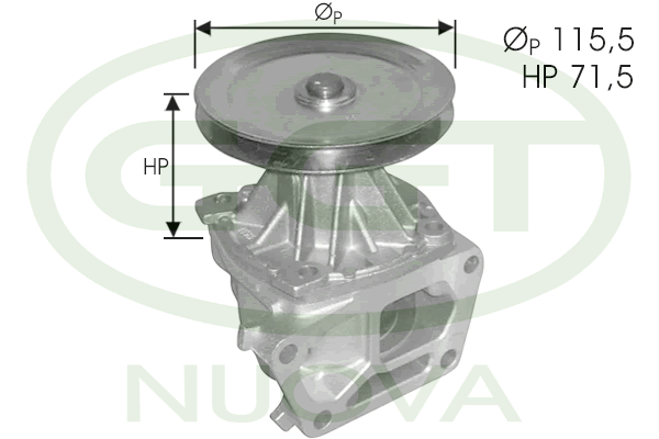 водна помпа, охлаждане на двигателя GGT                 