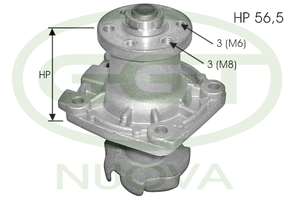 водна помпа, охлаждане на двигателя GGT                 