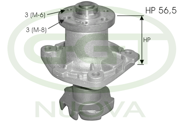 водна помпа, охлаждане на двигателя GGT                 