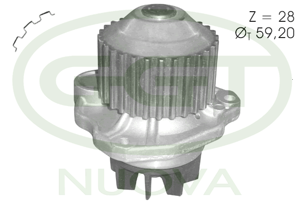 водна помпа, охлаждане на двигателя GGT                 