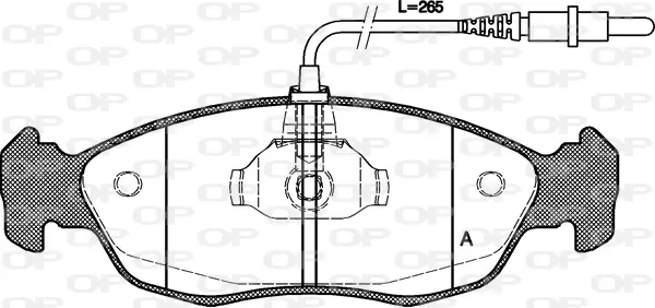 комплект спирачно феродо, дискови спирачки OPEN PARTS          