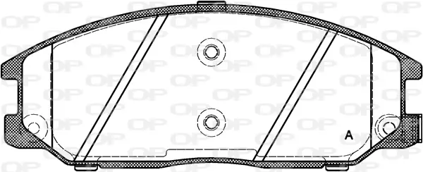 комплект спирачно феродо, дискови спирачки OPEN PARTS          