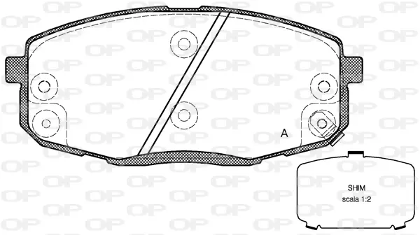 комплект спирачно феродо, дискови спирачки OPEN PARTS          