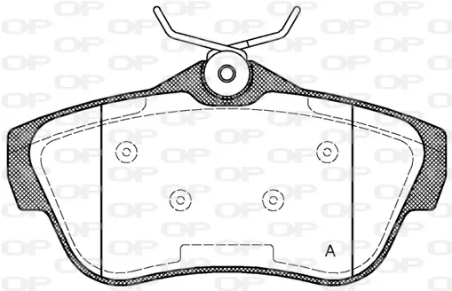 комплект спирачно феродо, дискови спирачки OPEN PARTS          
