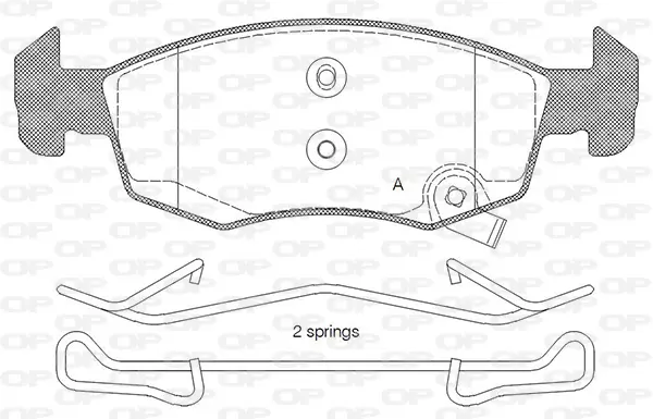 комплект спирачно феродо, дискови спирачки OPEN PARTS          