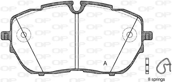 комплект спирачно феродо, дискови спирачки OPEN PARTS          