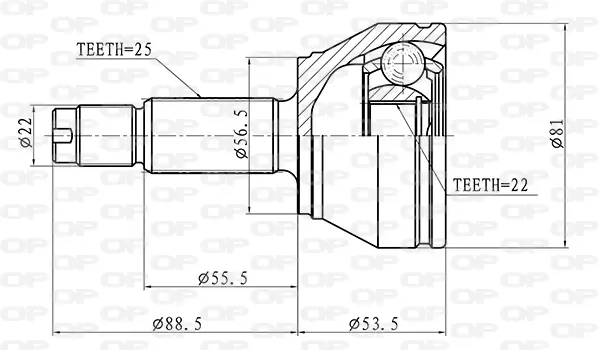 каре комплект, полуоска OPEN PARTS          