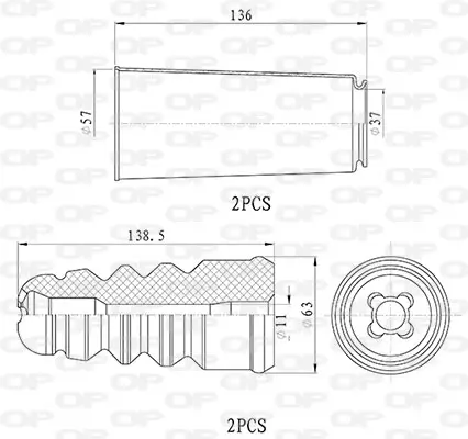 прахозащитен комплект, амортисьор OPEN PARTS          