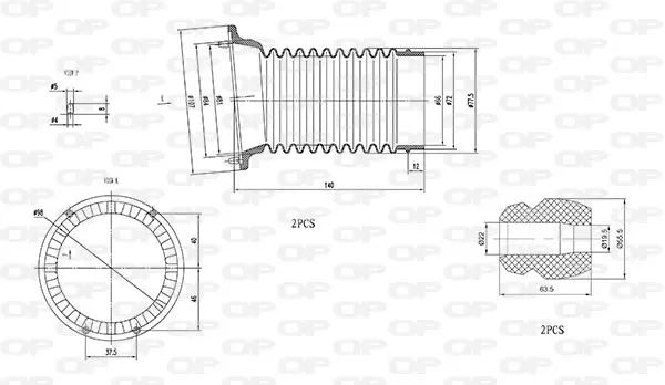 прахозащитен комплект, амортисьор OPEN PARTS          