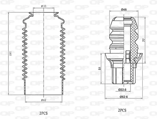 прахозащитен комплект, амортисьор OPEN PARTS          