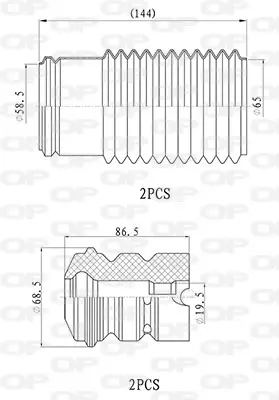 прахозащитен комплект, амортисьор OPEN PARTS          