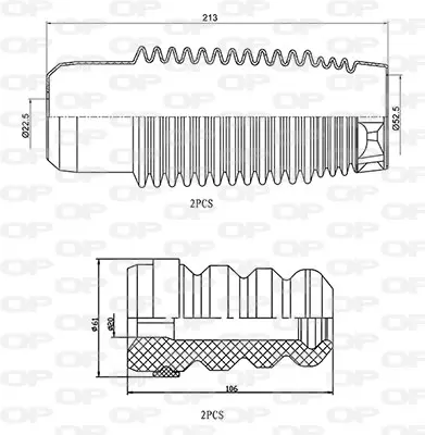 прахозащитен комплект, амортисьор OPEN PARTS          