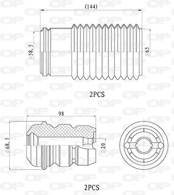 прахозащитен комплект, амортисьор OPEN PARTS          